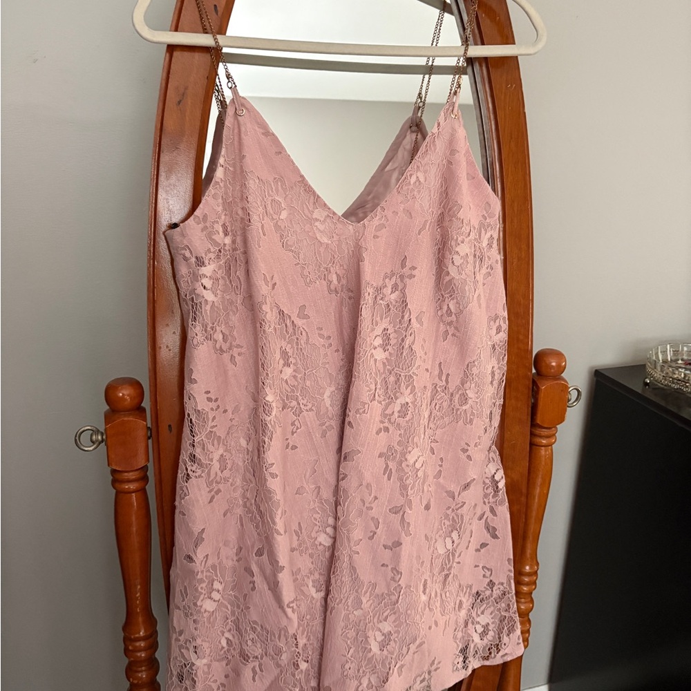 Missguided Pink Lace Dress